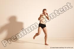 Underwear Martial art Man White Moving poses Slim Short Blond Dynamic poses Academic